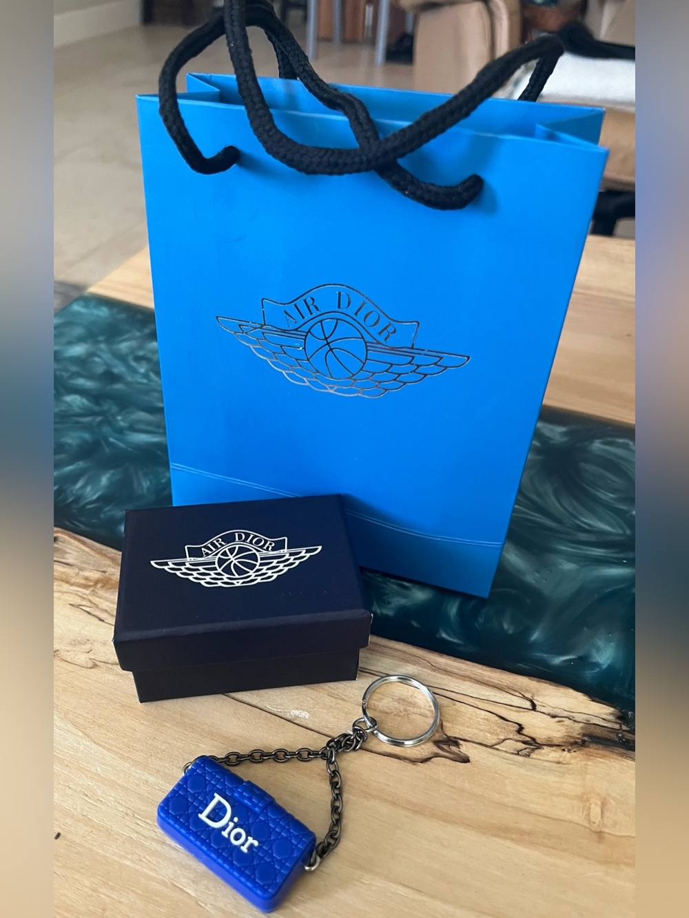 Air Dior Mini Blue Key Holder-Handbag Keychain
